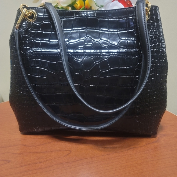 MICHAEL KORS Kensington Large Embossed Handbag Black - Picture 4 of 16